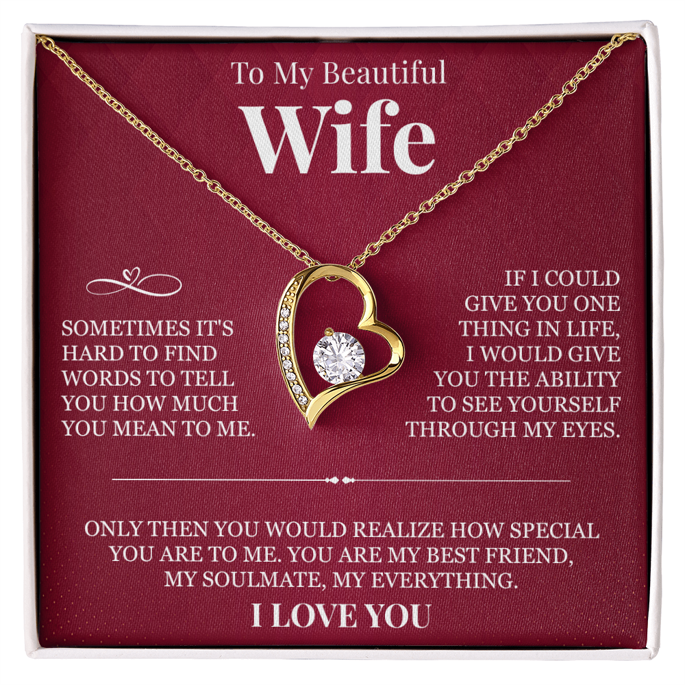 Forever Love Necklace - To My Beautiful Wife "You Are My Best Friend"