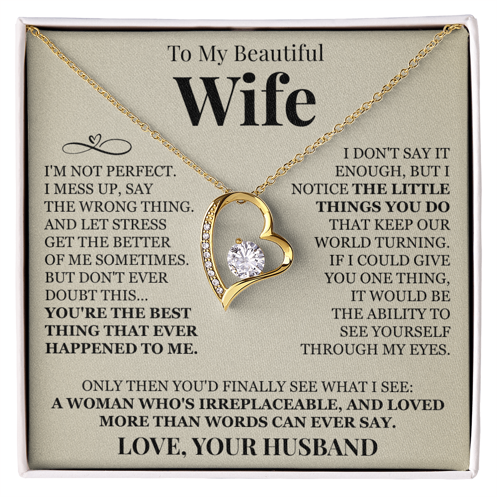 Forever Love Necklace - To My Beautiful Wife "You're The Best"