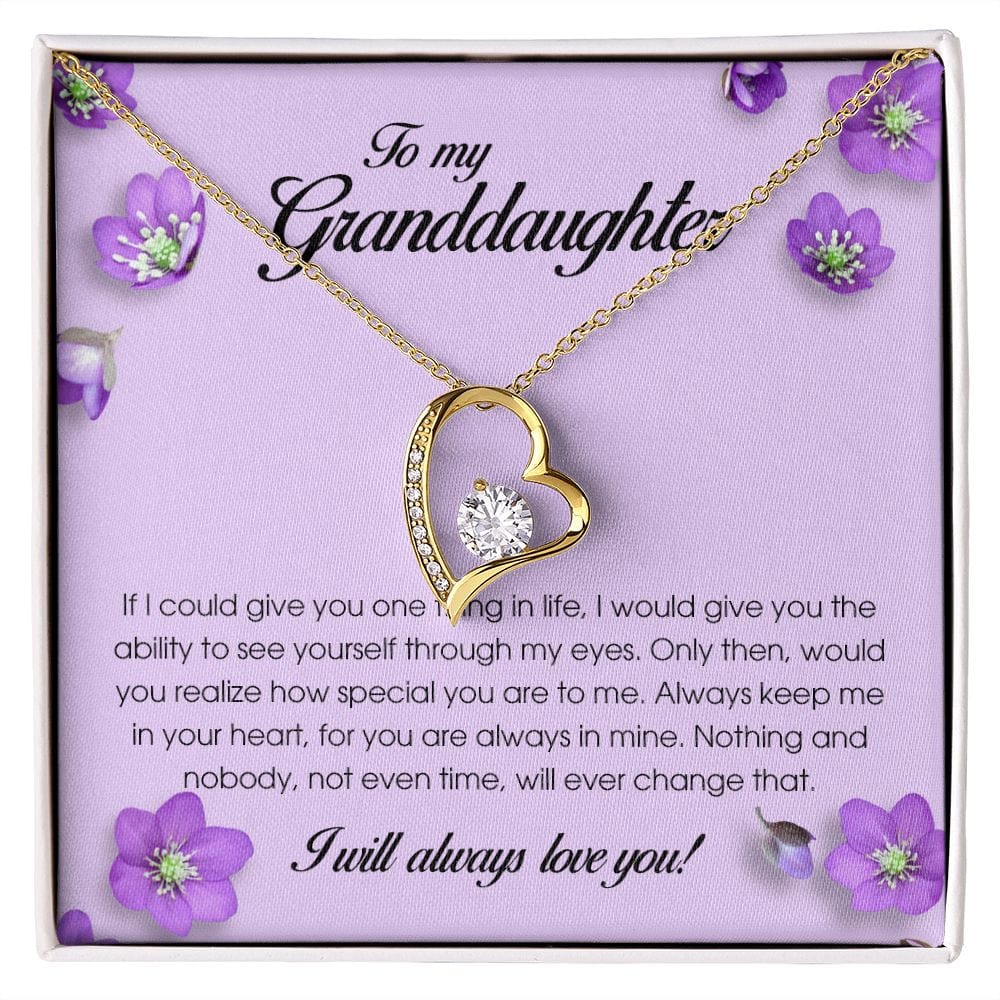To My Granddaughter, Forever Heart Necklace