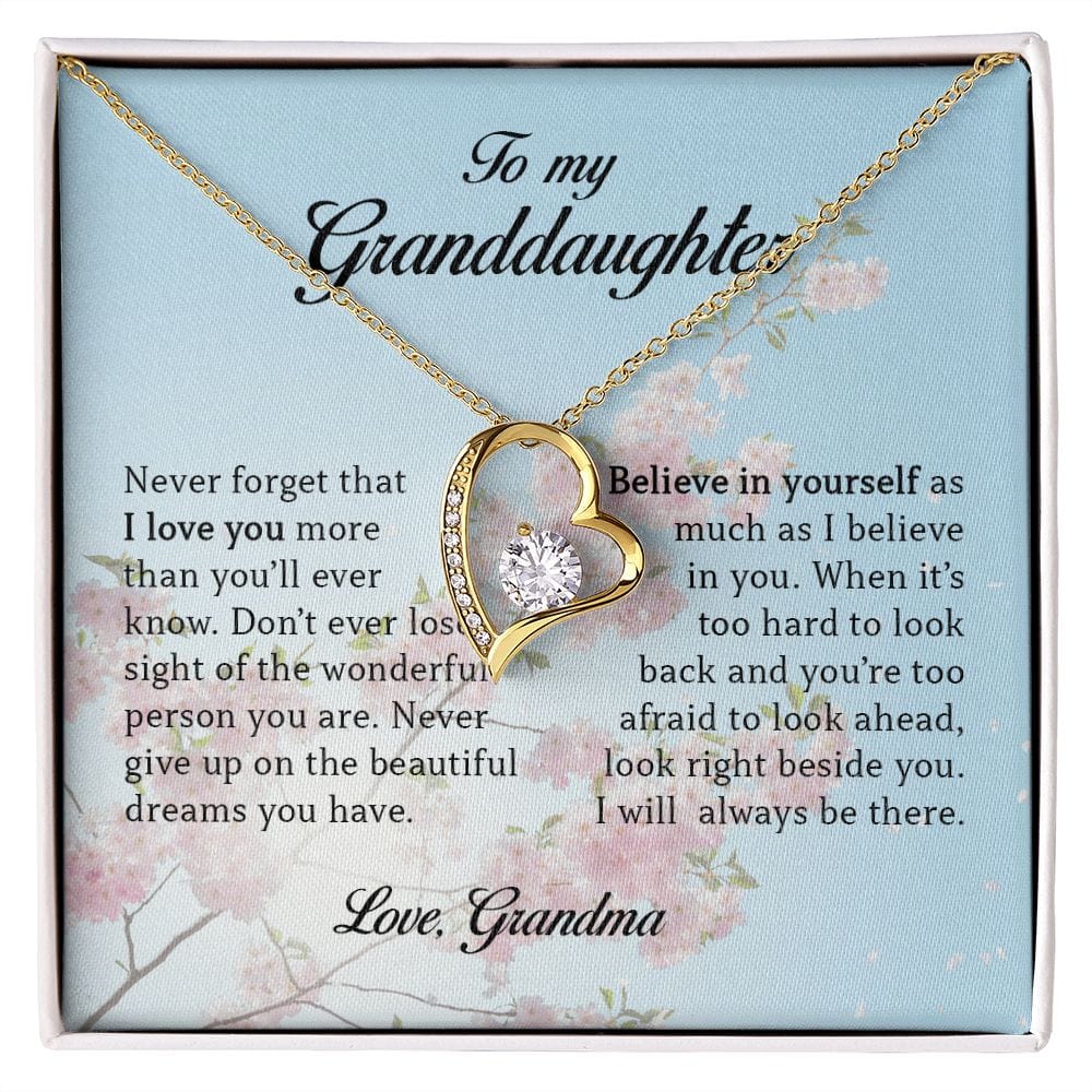 To My Granddaughter, Forever Heart Necklace