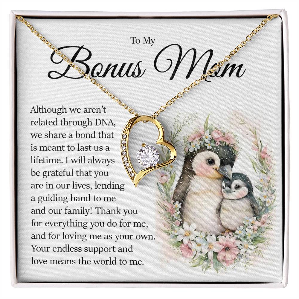 To My Bonus Mom, Forever Love Necklace