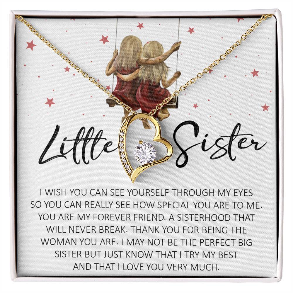 Forever Heart Necklace, Little Sister Gift