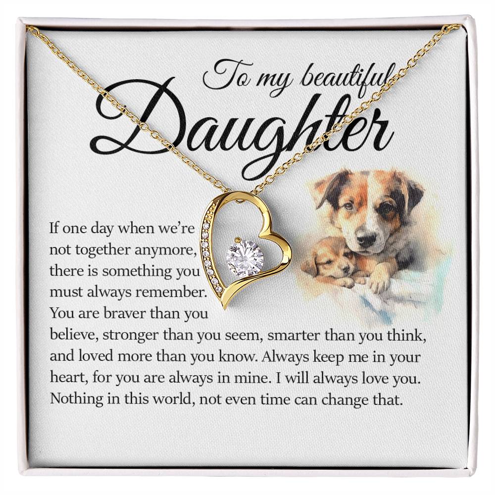 Forever Heart Necklace, Daughter Gift