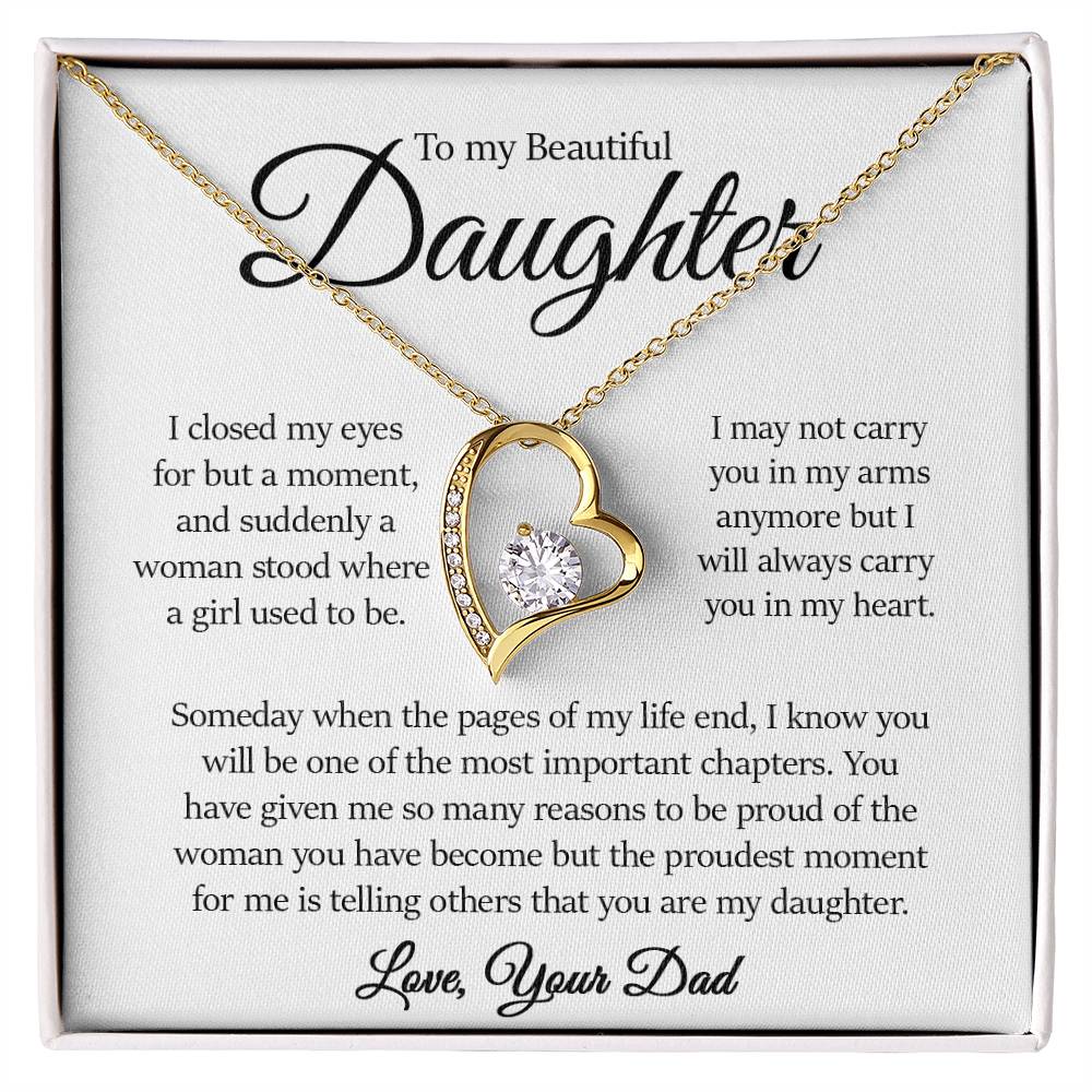 Forever Heart Necklace, Daughter Gift