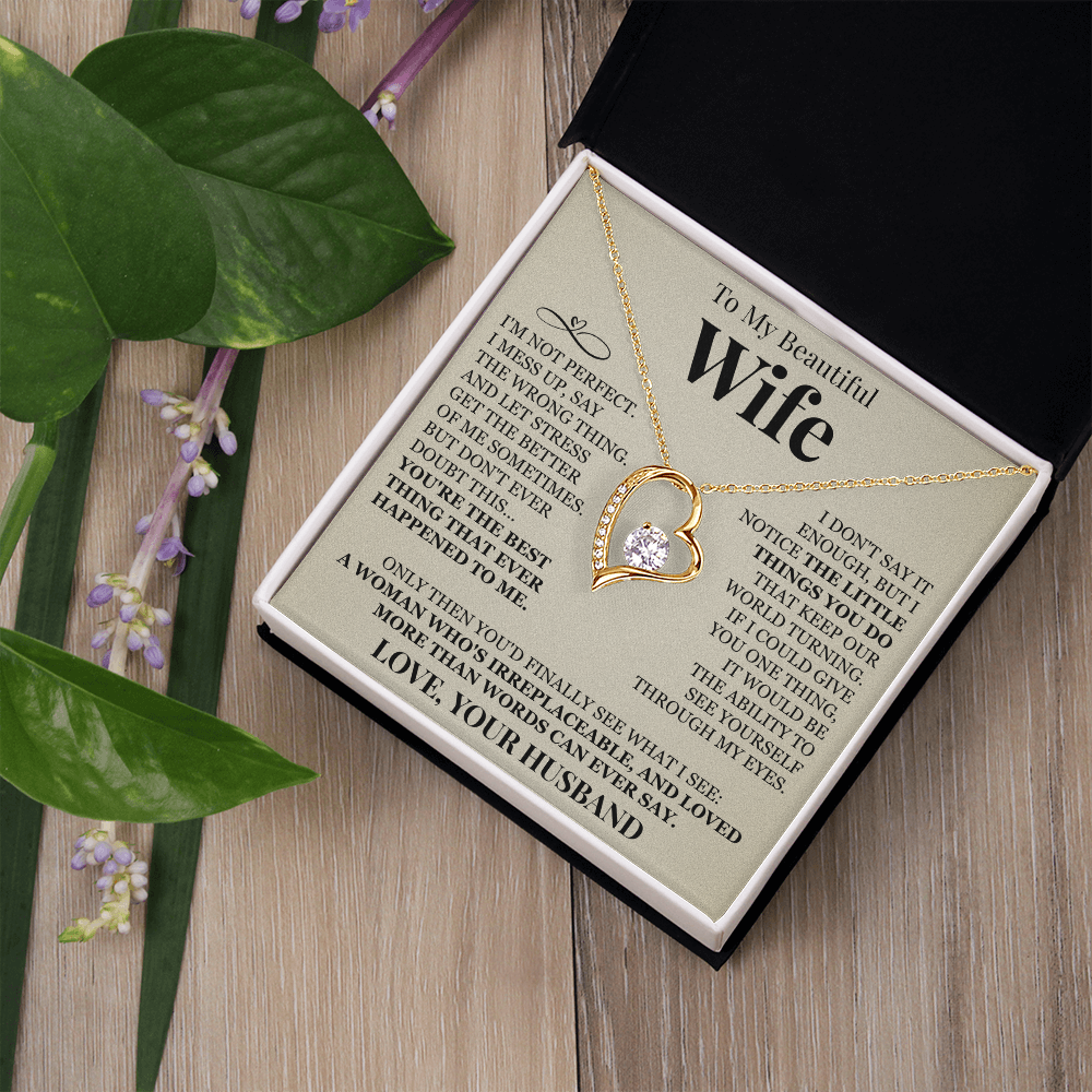 Forever Love Necklace - To My Beautiful Wife "You're The Best"