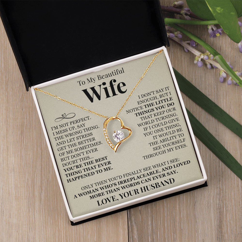 Forever Love Necklace - To My Beautiful Wife "You're The Best"