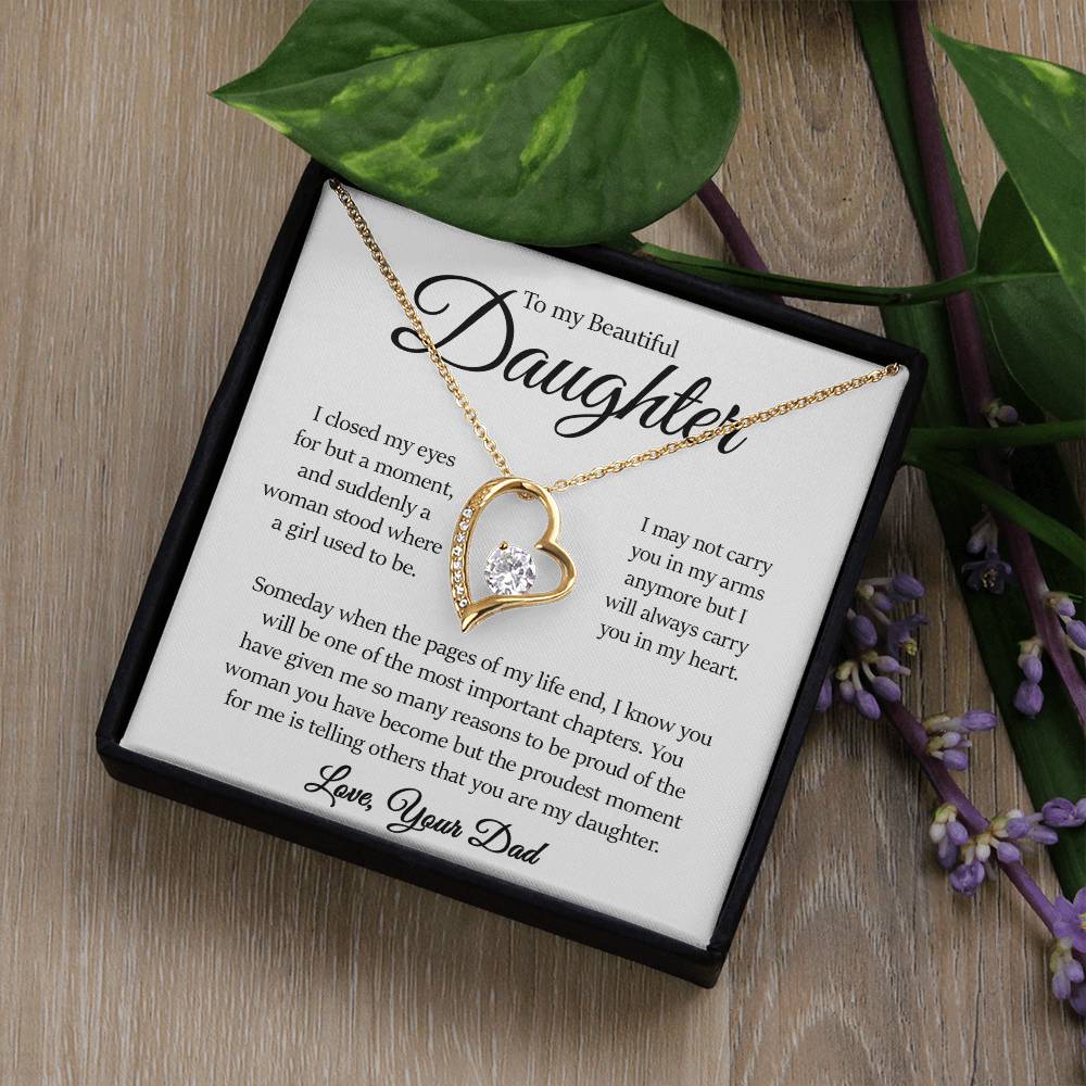 Forever Heart Necklace, Daughter Gift