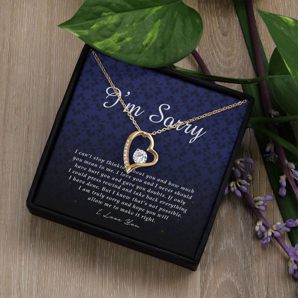 Apology Gift, I'm Sorry, Forever Heart Necklace