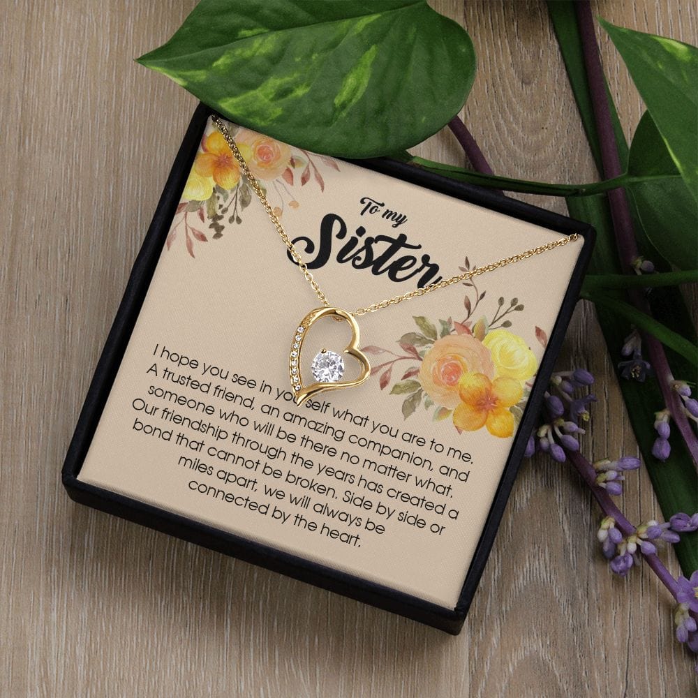 To My Sister, Forever Heart Necklace