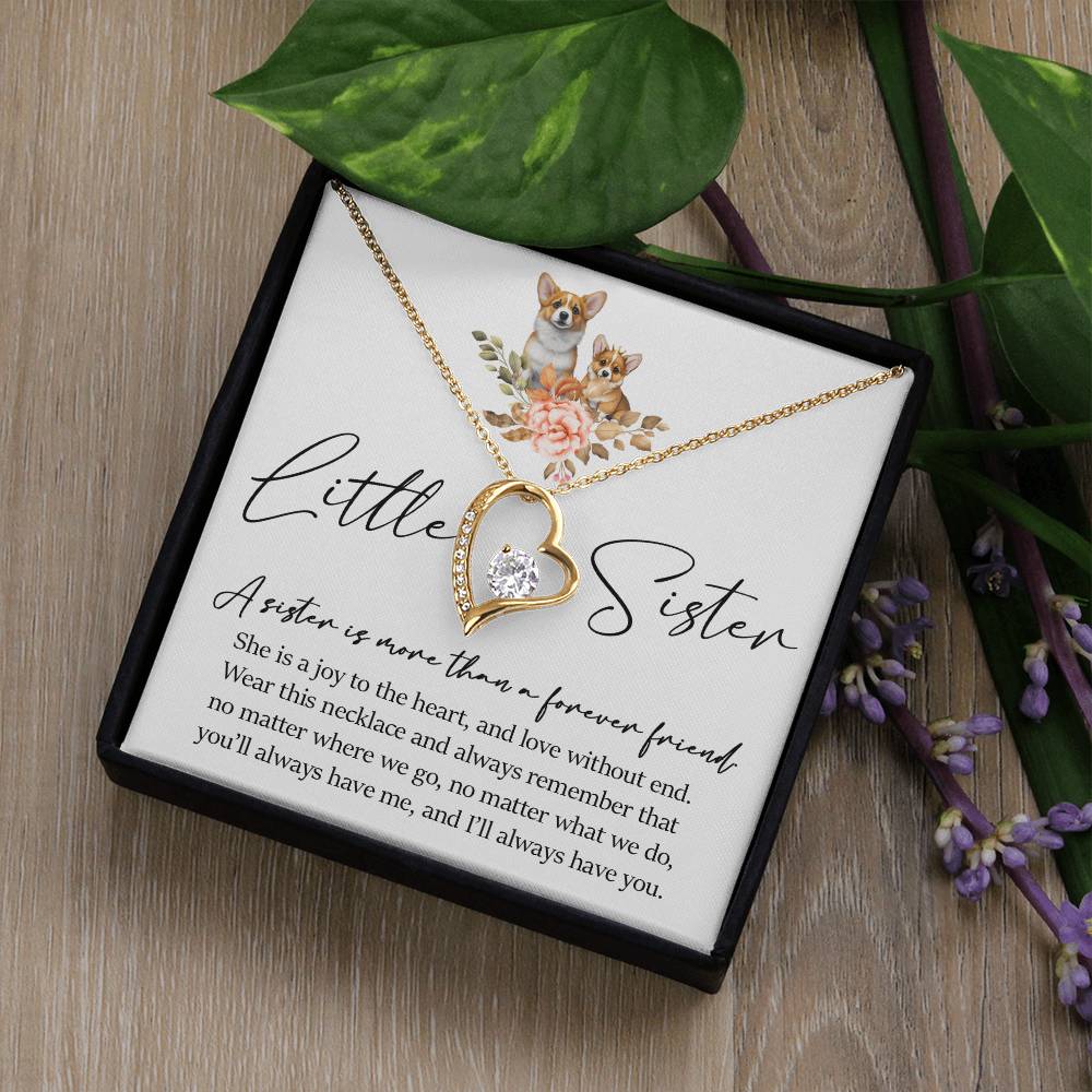 Forever Heart Necklace, Little Sister Gift
