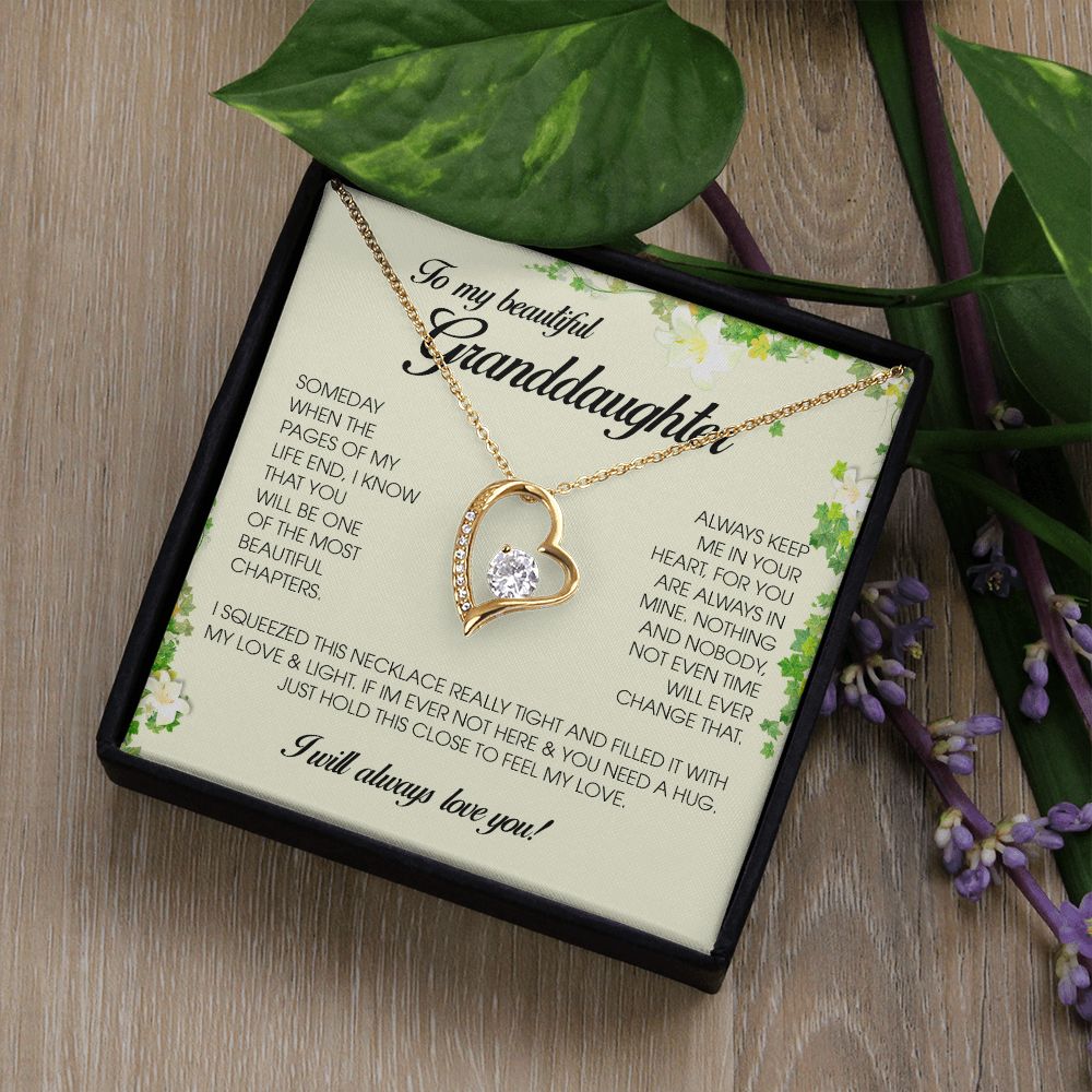 To My Beautiful Granddaughter, Forever Heart Necklace
