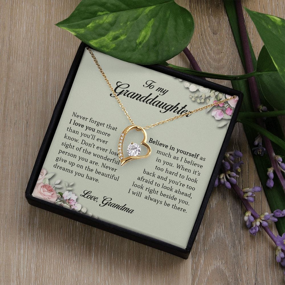 To My Granddaughter, Forever Heart Necklace