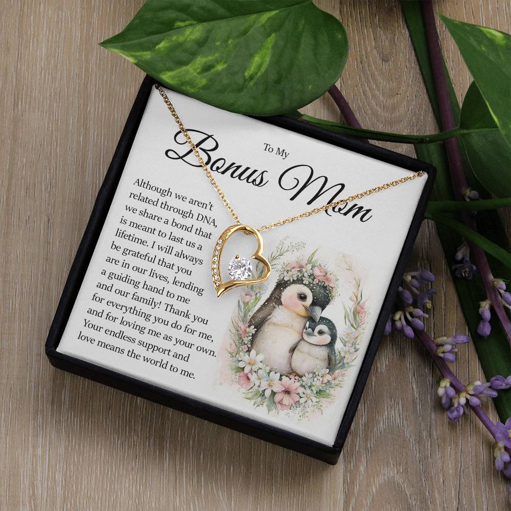 To My Bonus Mom, Forever Love Necklace