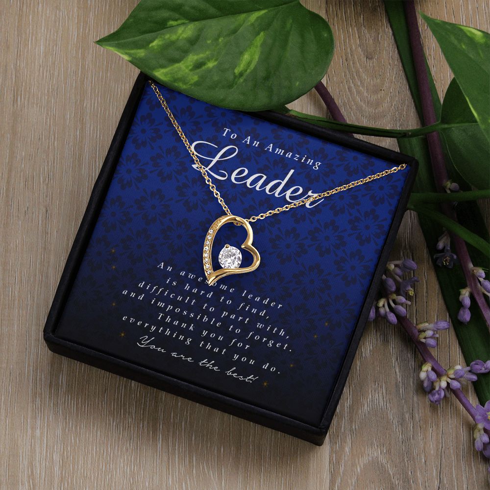 To an Amazing Leader Gift, Forever Heart Necklace