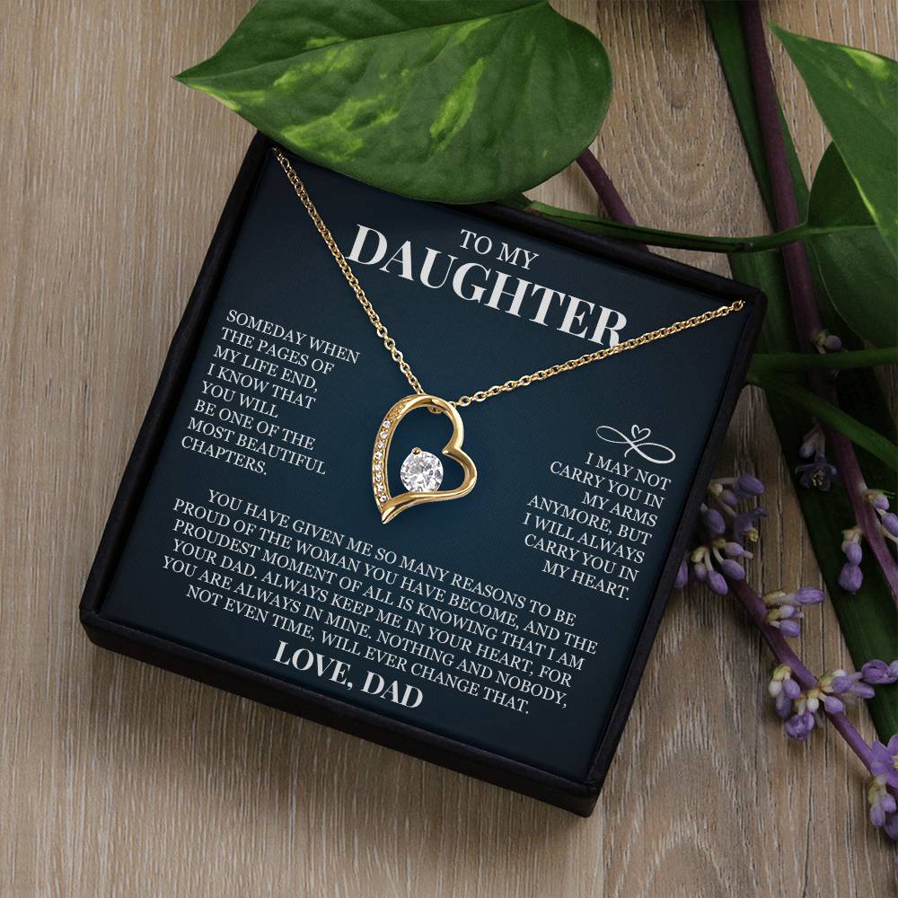 To My Daughter "Always Keep Me In Your Heart" Forever Love Necklace
