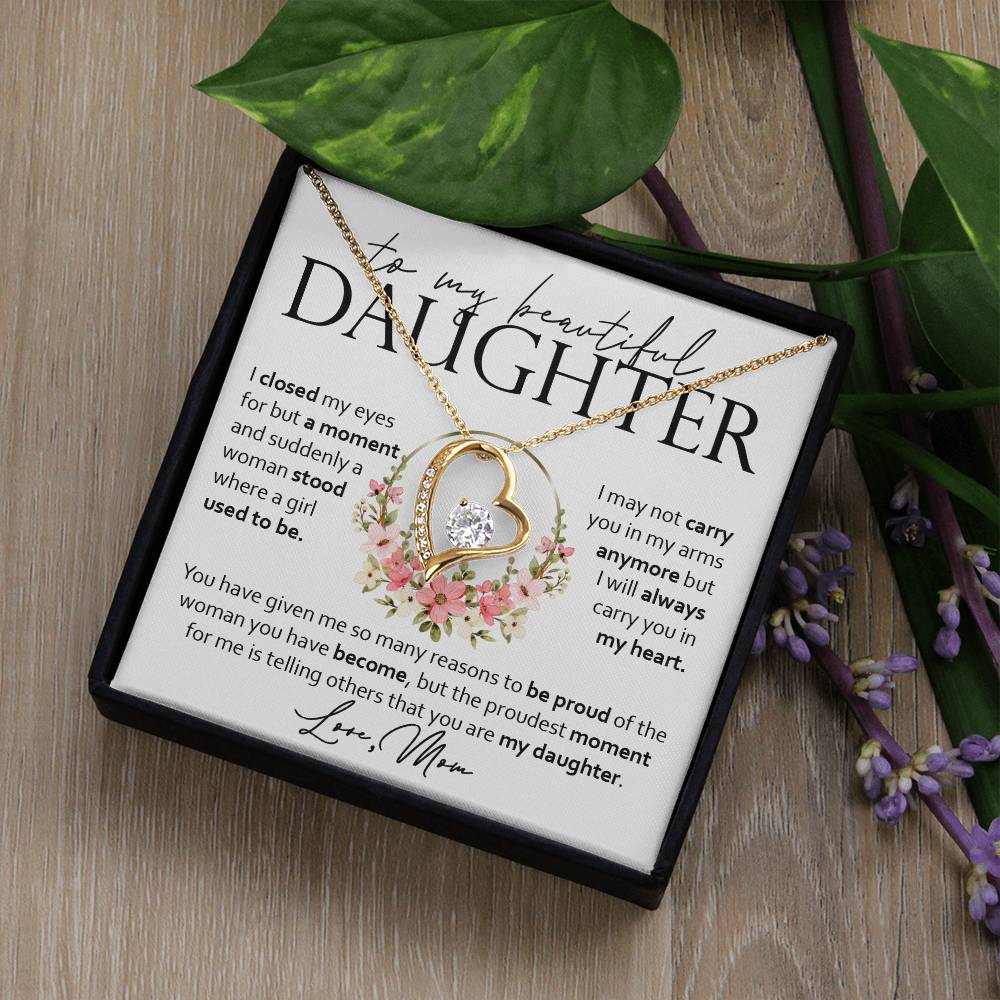 Forever Heart Necklace, Daughter Gift