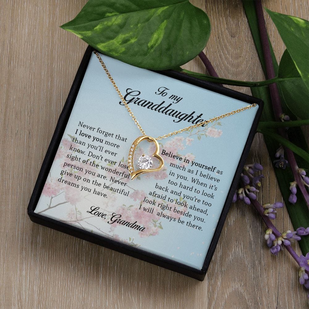 To My Granddaughter, Forever Heart Necklace