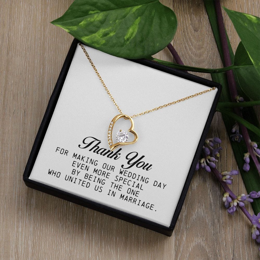 Marriage Officiant Gift, Forever Heart Necklace