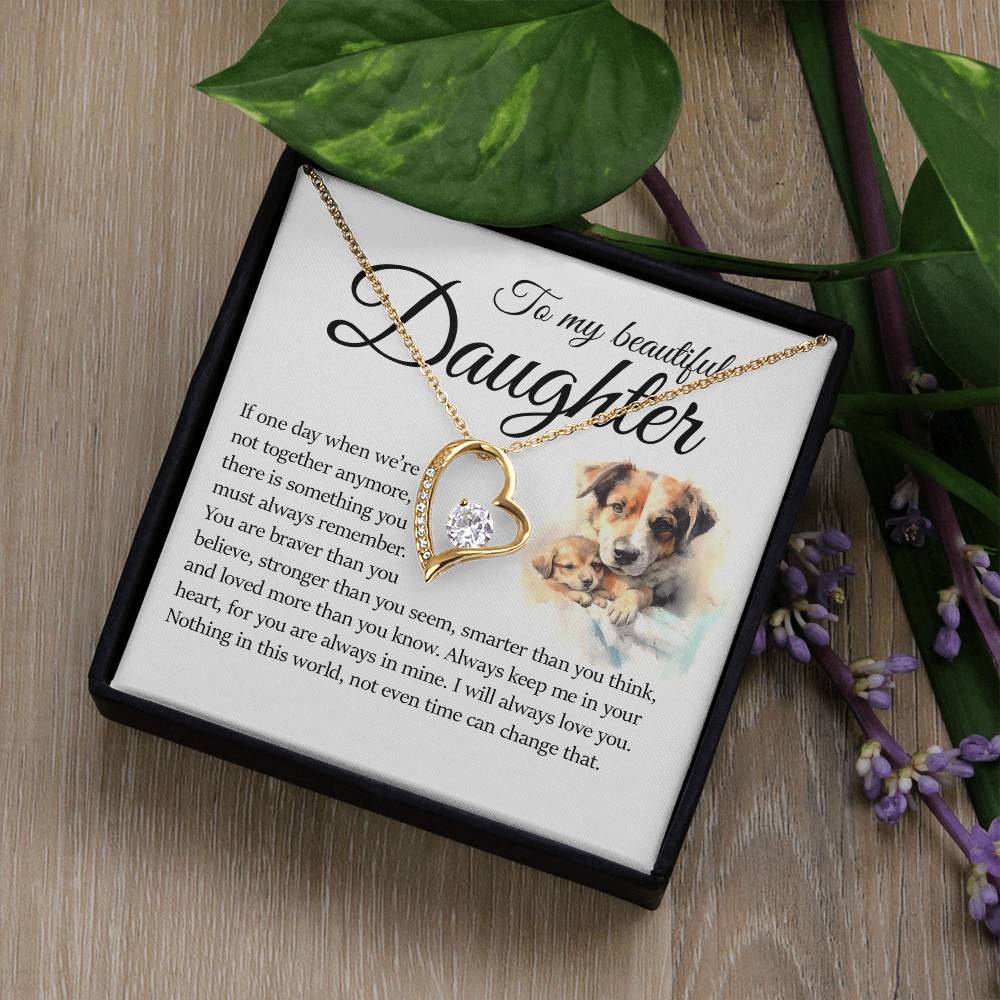 Forever Heart Necklace, Daughter Gift