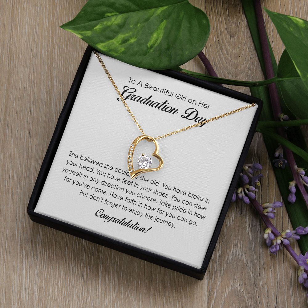 To a Beautiful Girl on her Graduation Day, Forever Heart Necklace