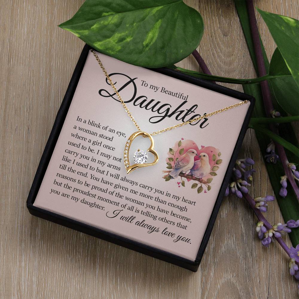 Forever Heart Necklace, Daughter Gift