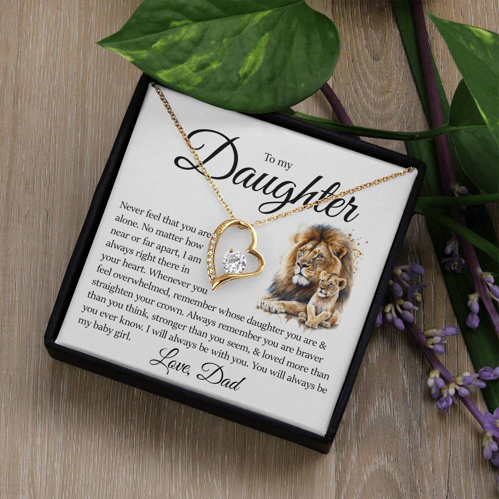 Forever Heart Necklace, Daughter Gift
