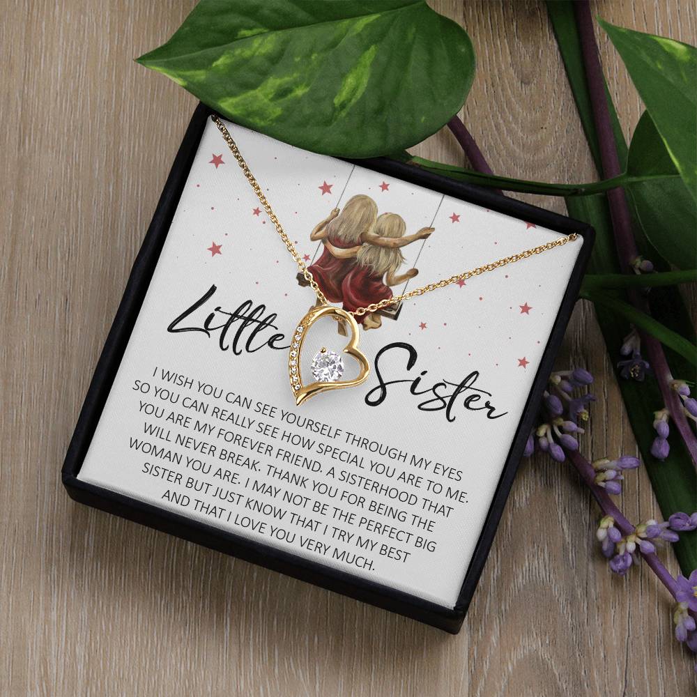 Forever Heart Necklace, Little Sister Gift