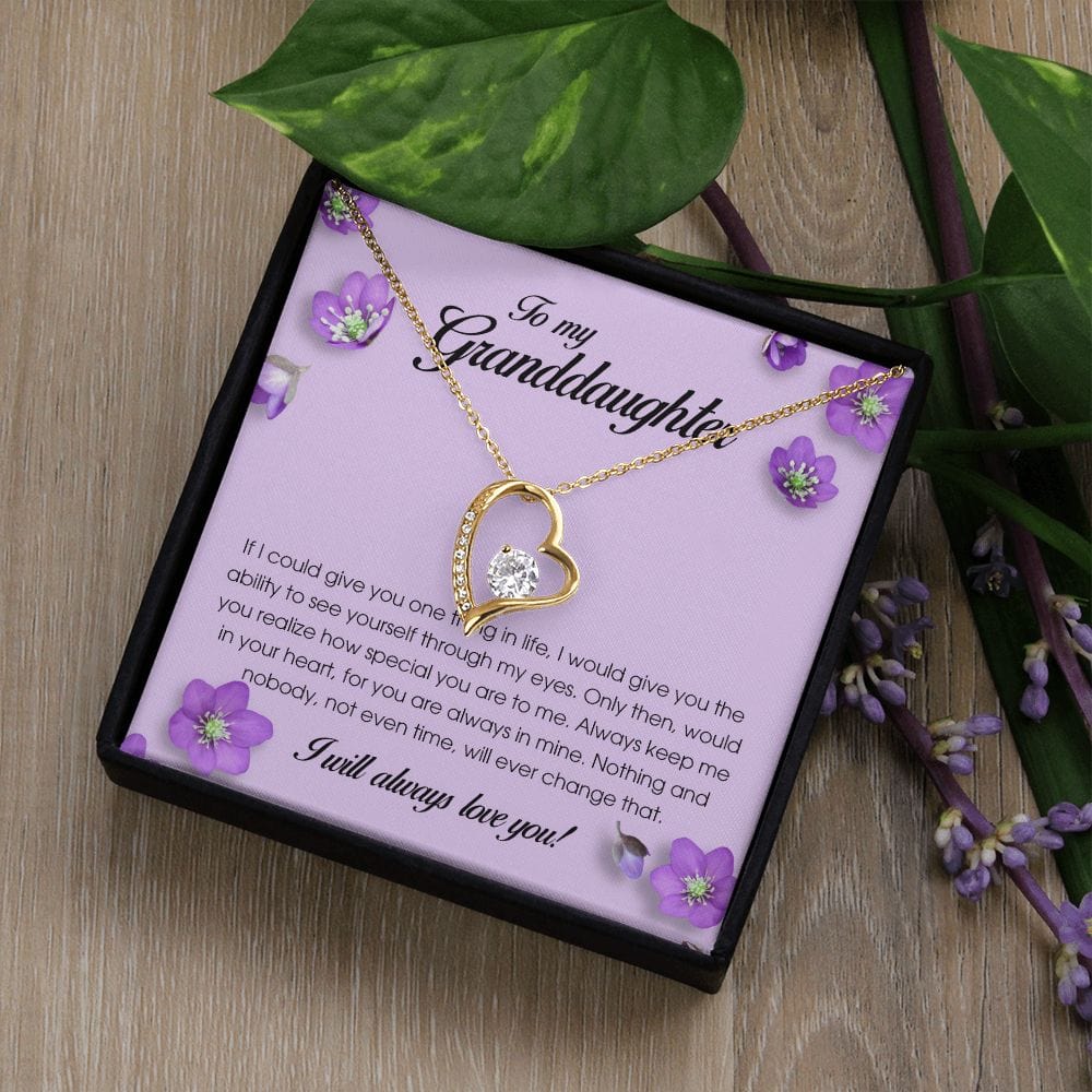 To My Granddaughter, Forever Heart Necklace