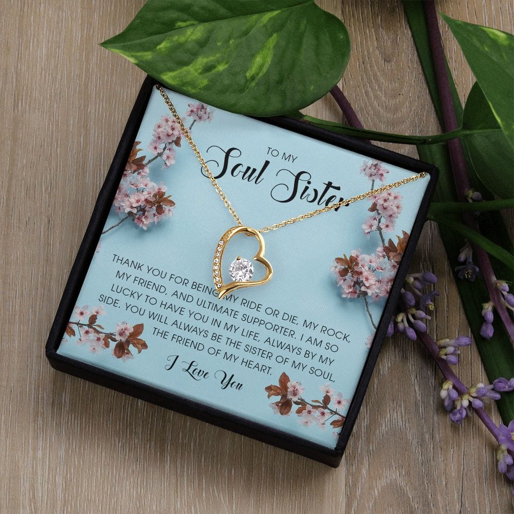 To My Soul Sister, Forever Heart Necklace