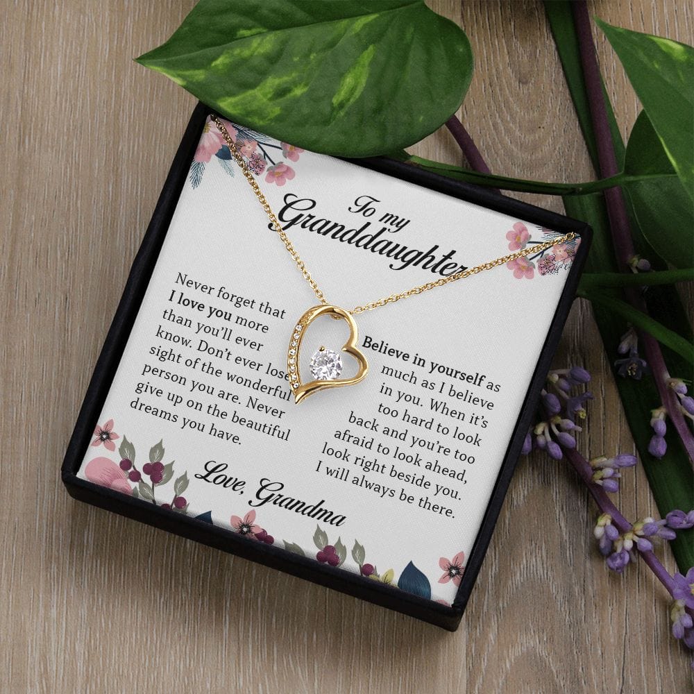 To My Granddaughter, Forever Heart Necklace