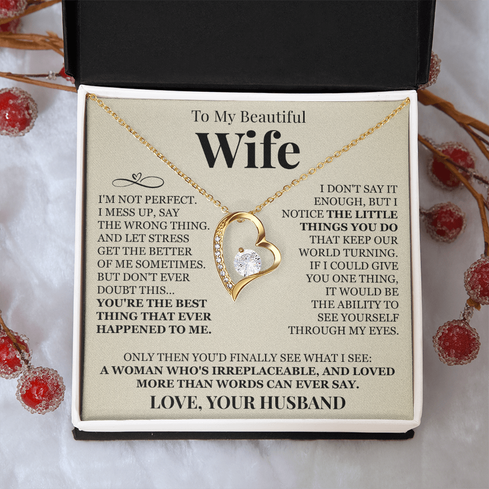 Forever Love Necklace - To My Beautiful Wife "You're The Best"