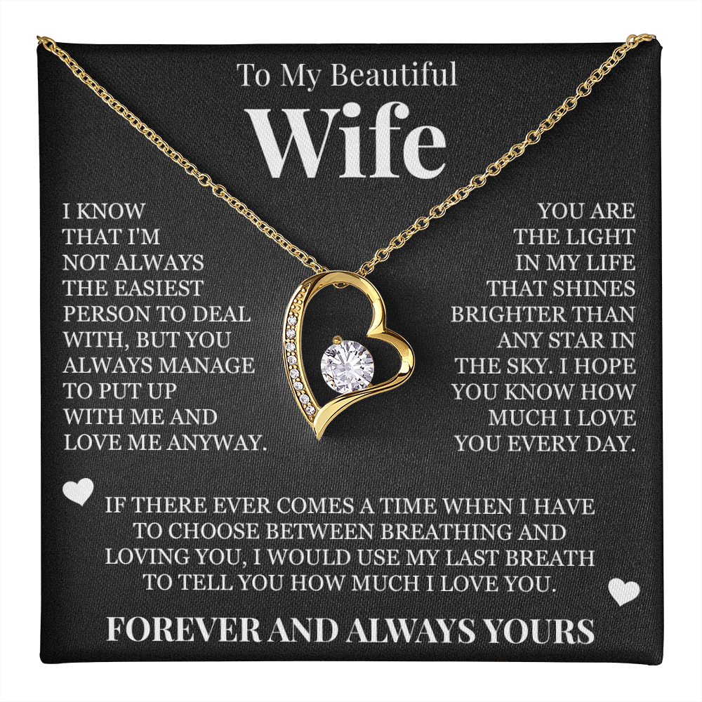 Forever Love Necklace - To My Wife - "Forever and Always Yours"
