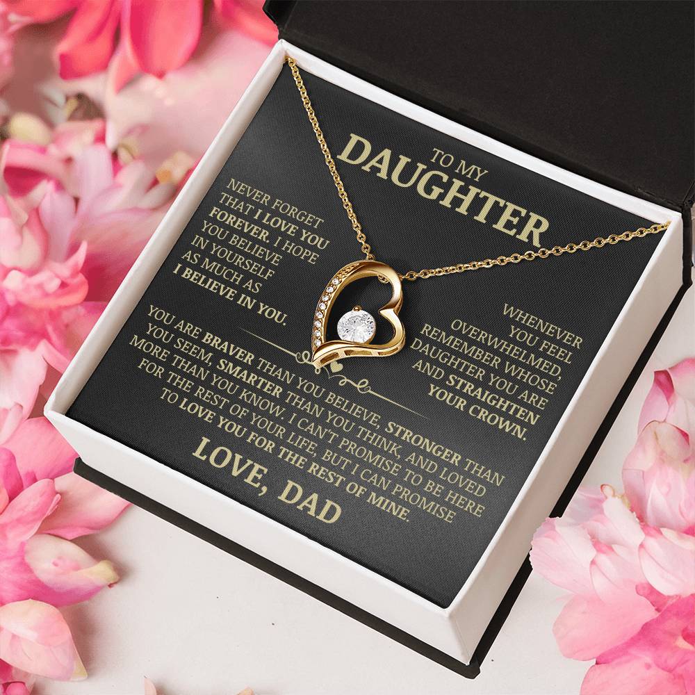 To My Daughter "Never Forget That I Love You" Necklace