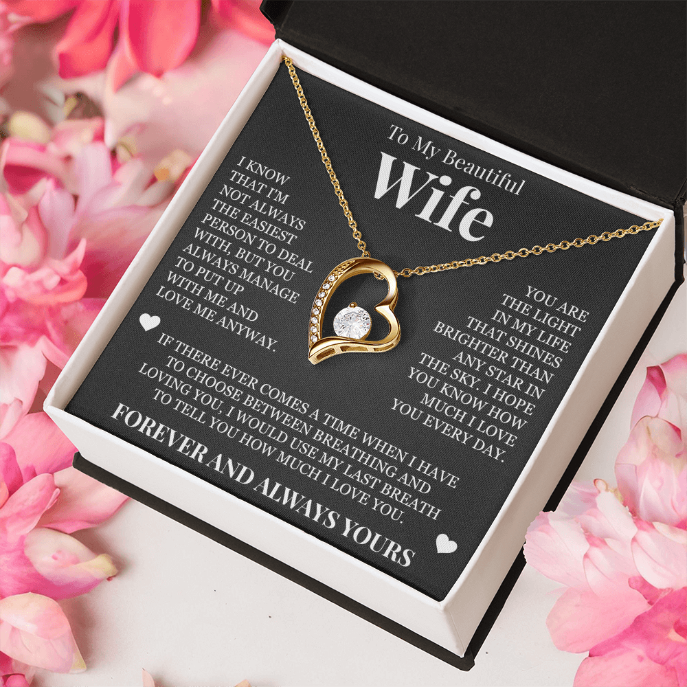 Forever Love Necklace - To My Wife - "Forever and Always Yours"