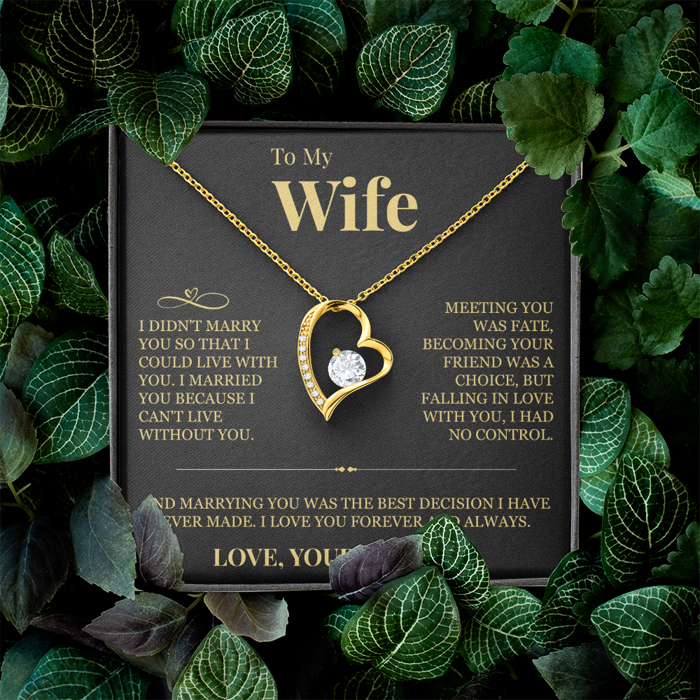 Forever Love Necklace - To My Wife "I Can't Live Without You"