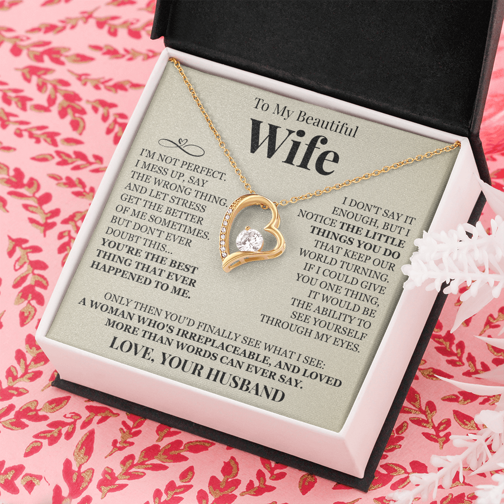 Forever Love Necklace - To My Beautiful Wife "You're The Best"