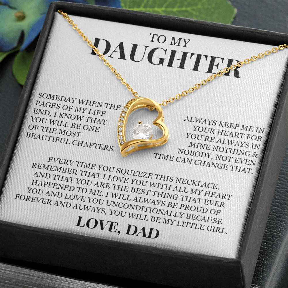 To My Daughter "I Love You With All My Heart" Forever Love Necklace