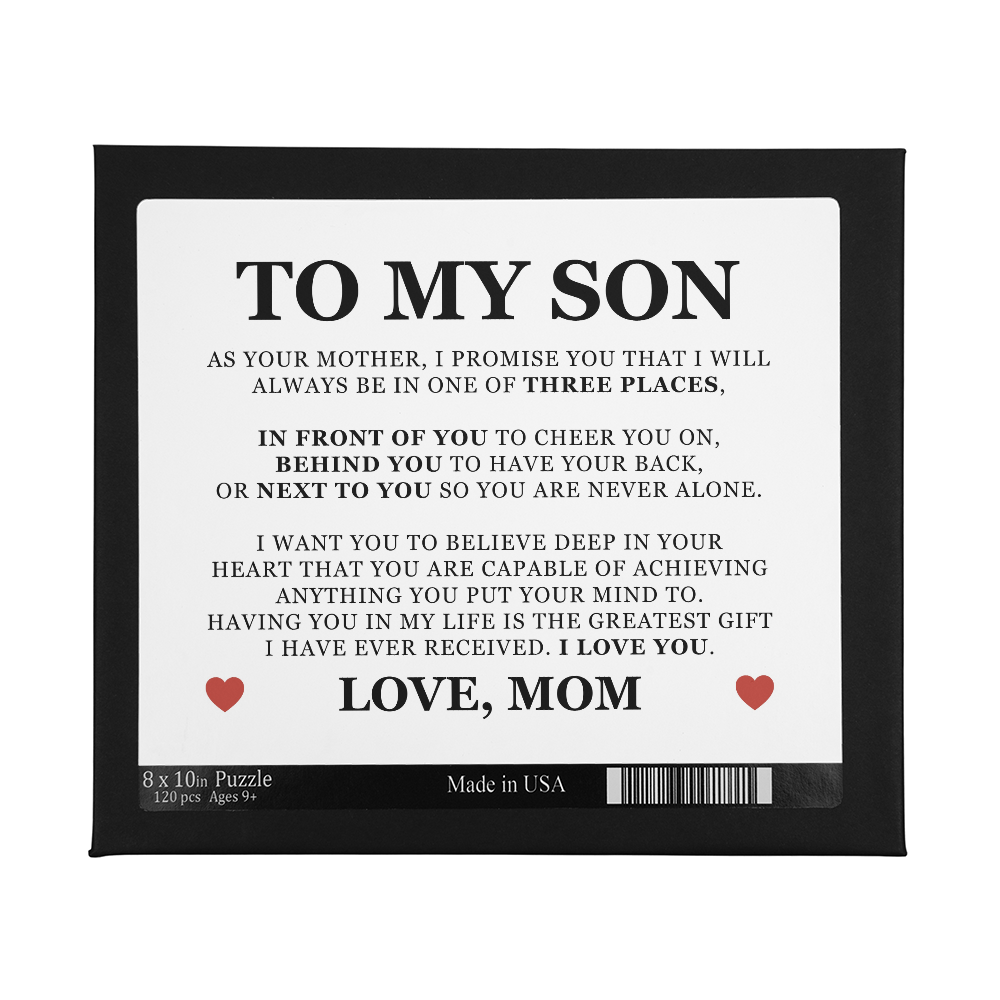 Jigsaw Puzzle 8" x 10" - To My Son "You Are Never Alone"
