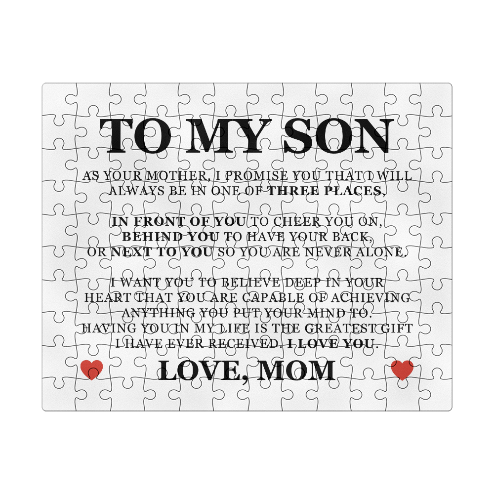 Jigsaw Puzzle 8" x 10" - To My Son "You Are Never Alone"