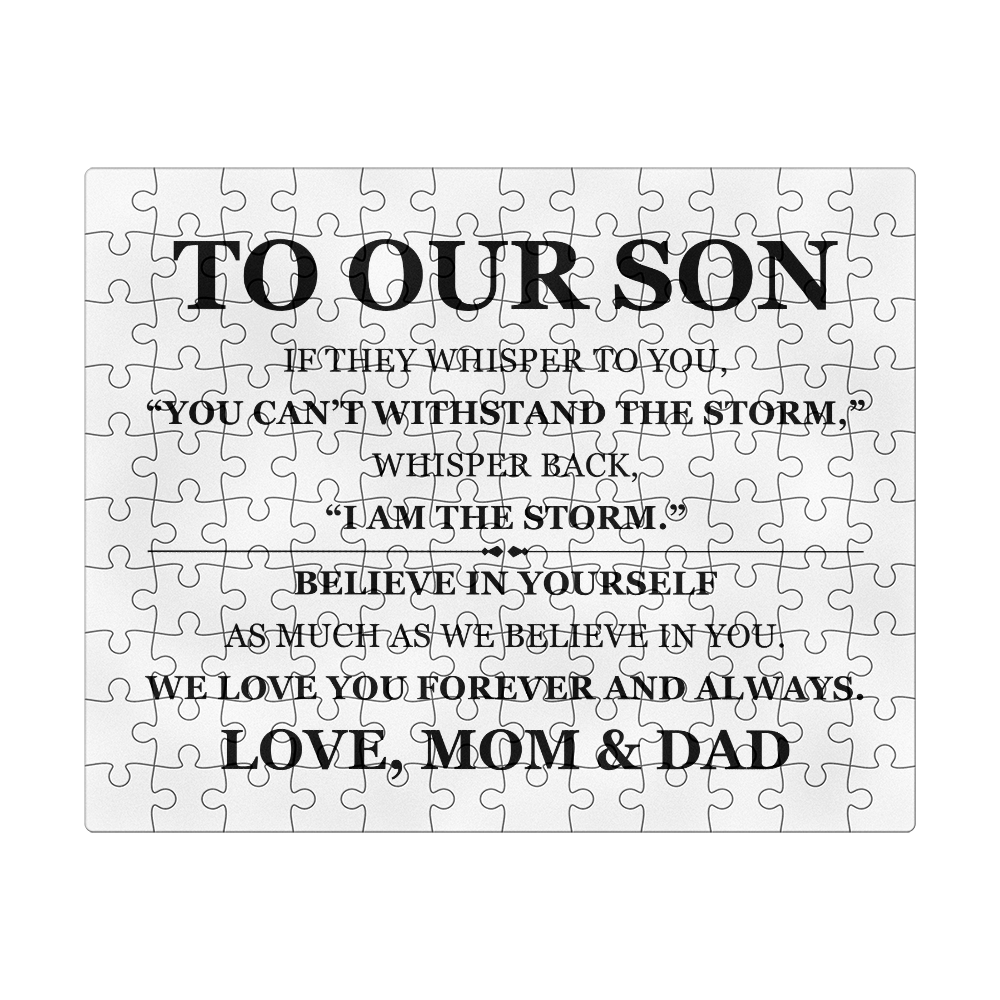 Jigsaw Puzzle 8" x 10" - To Our Son "Believe In Yourself"