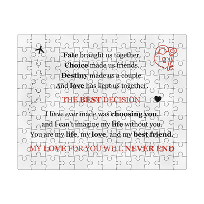 Puzzle 8" x 10" (Small) - To my wife