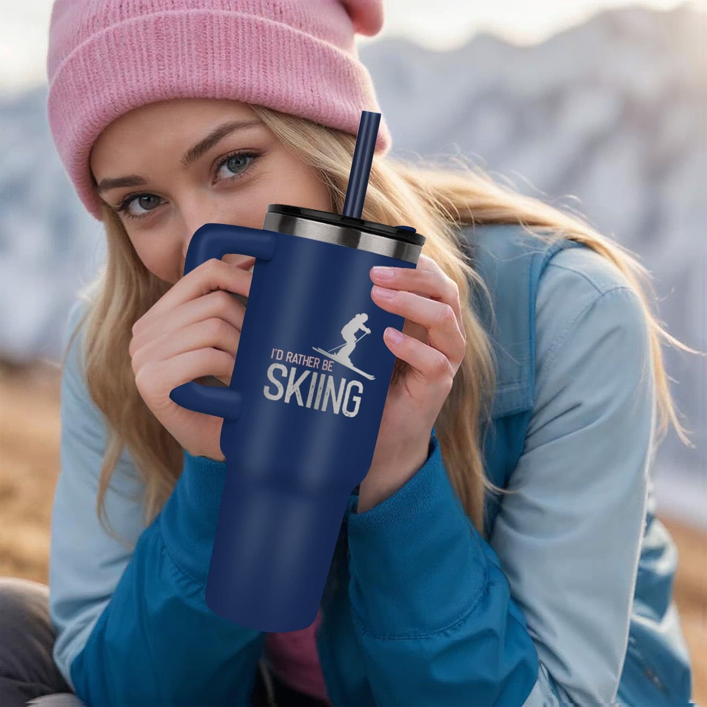 I'd rather be skiing 40oz tumbler