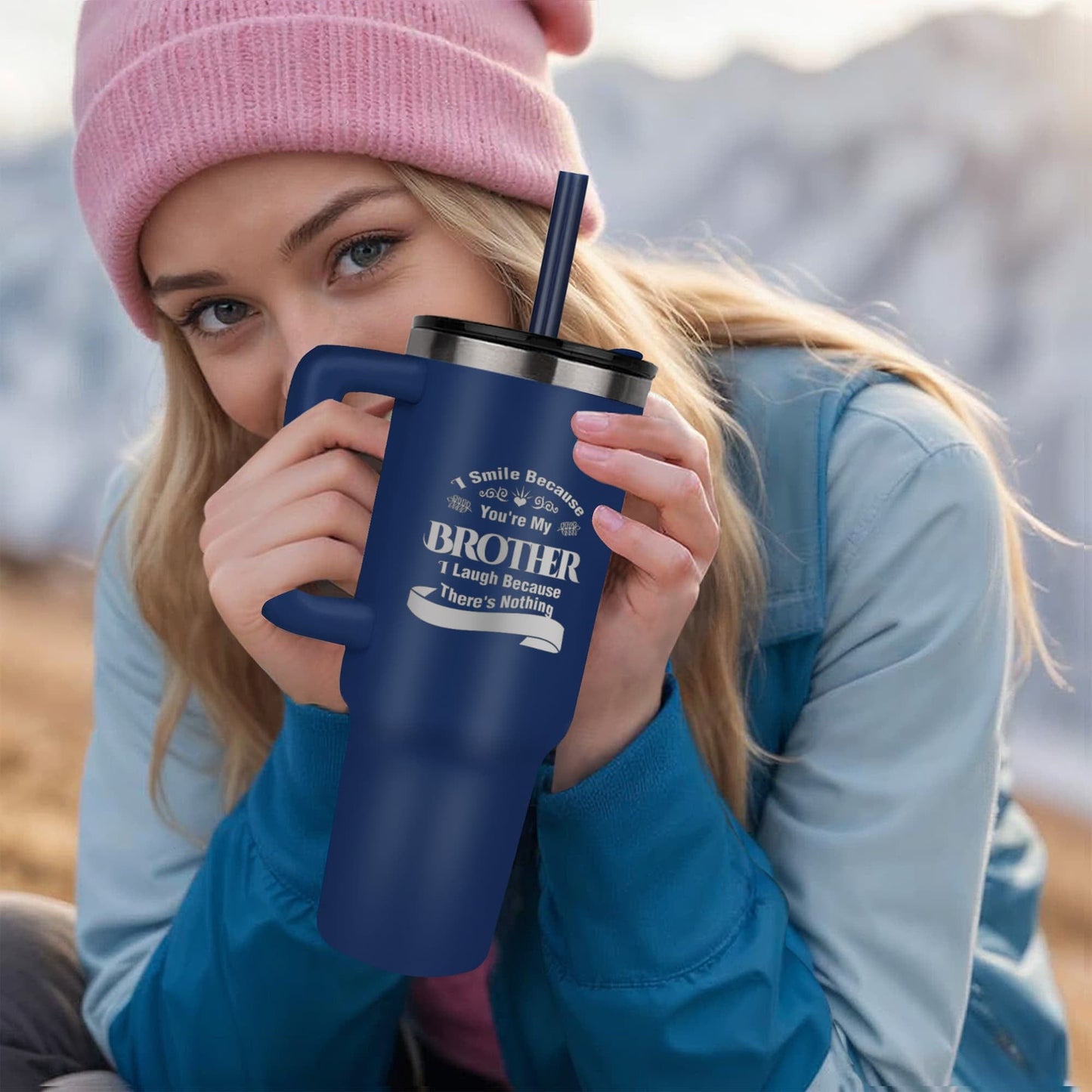 I Smile because you're my brother 40oz tumbler