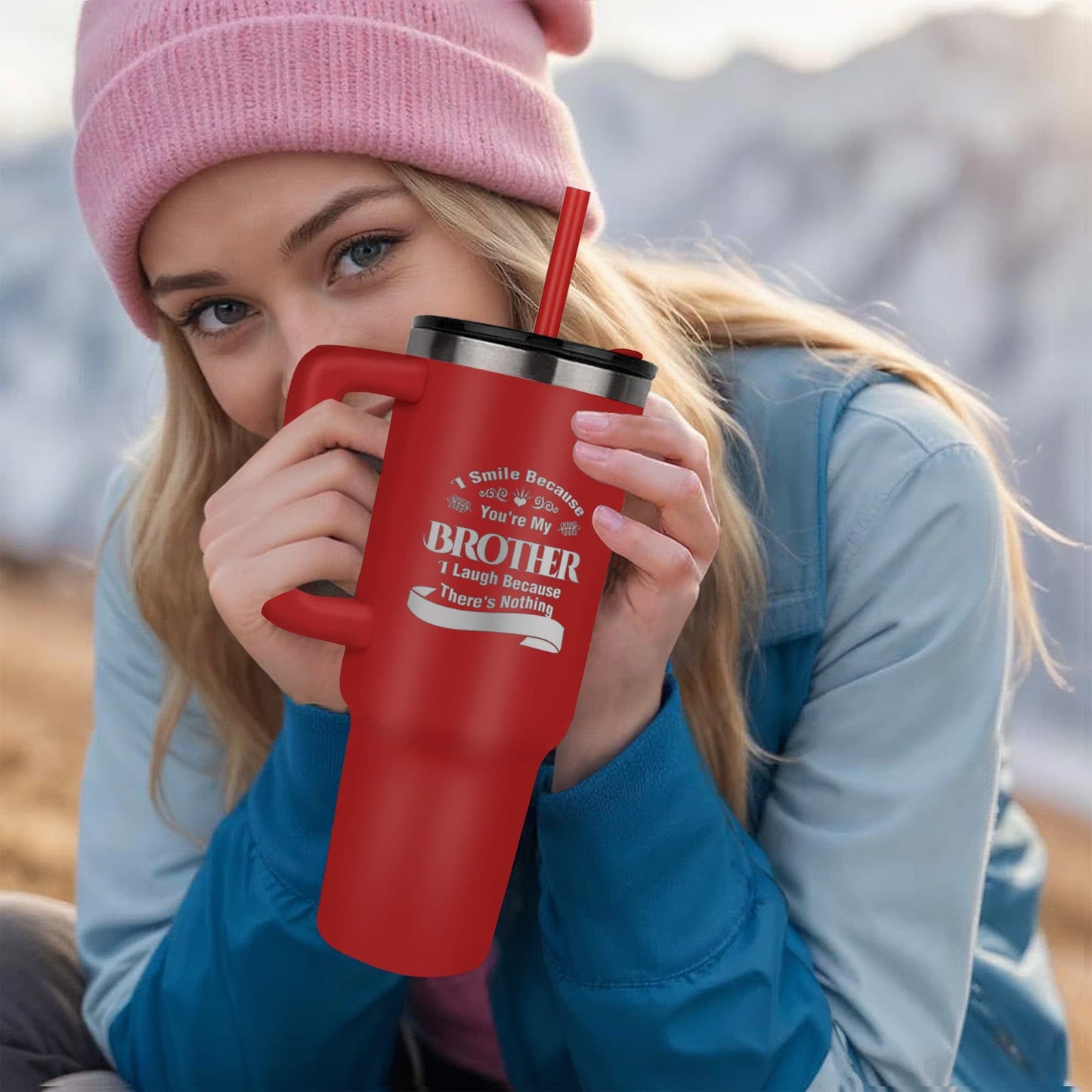 I Smile because you're my brother 40oz tumbler