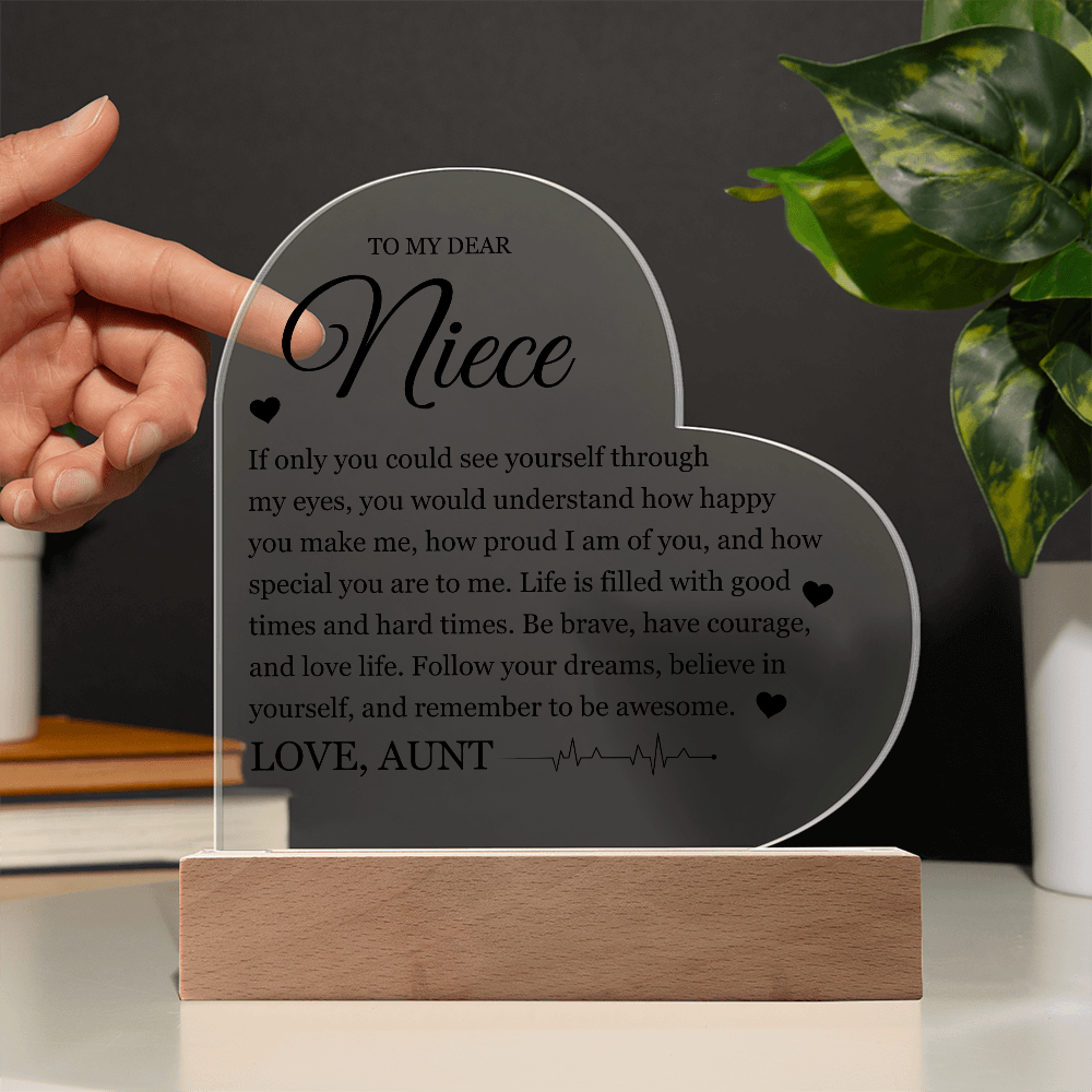 Acrylic Heart Plaque - To My Dear Niece