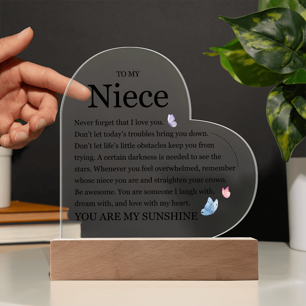 Acrylic Heart Plaque - To My Dear Niece