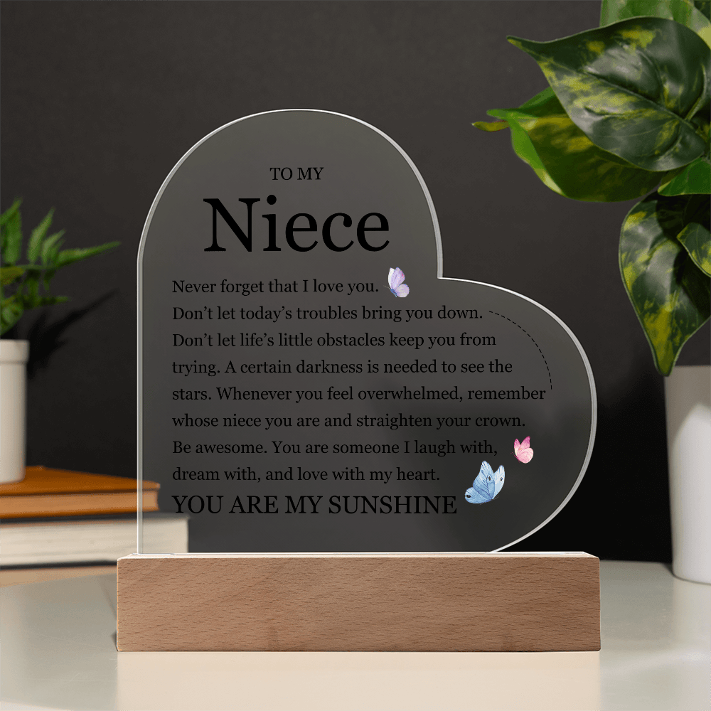 Acrylic Heart Plaque - To My Dear Niece