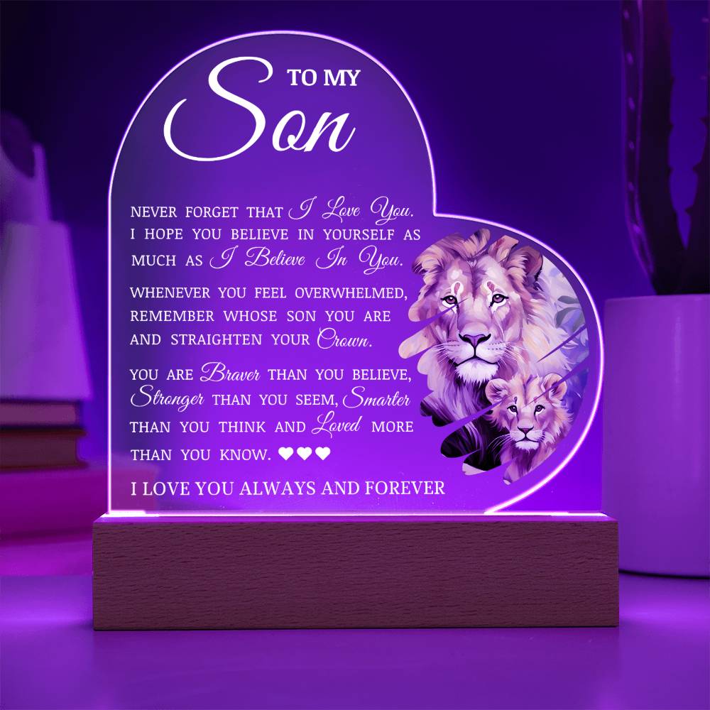 To My Son "I Believe In You" Acrylic Lamp