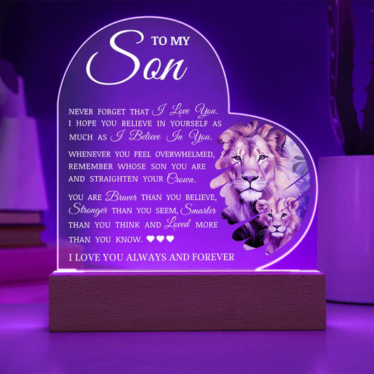 To My Son "I Believe In You" Acrylic Lamp