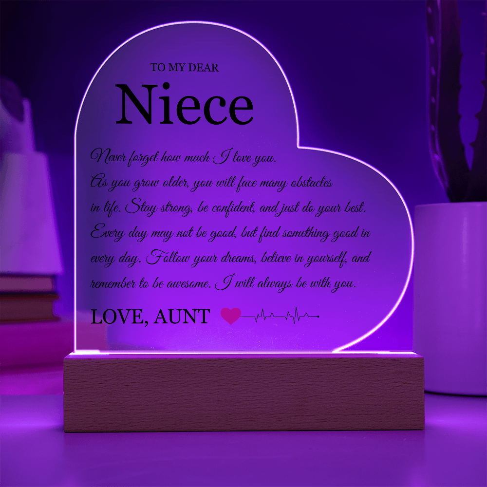 Acrylic Heart Plaque - To My Dear Niece